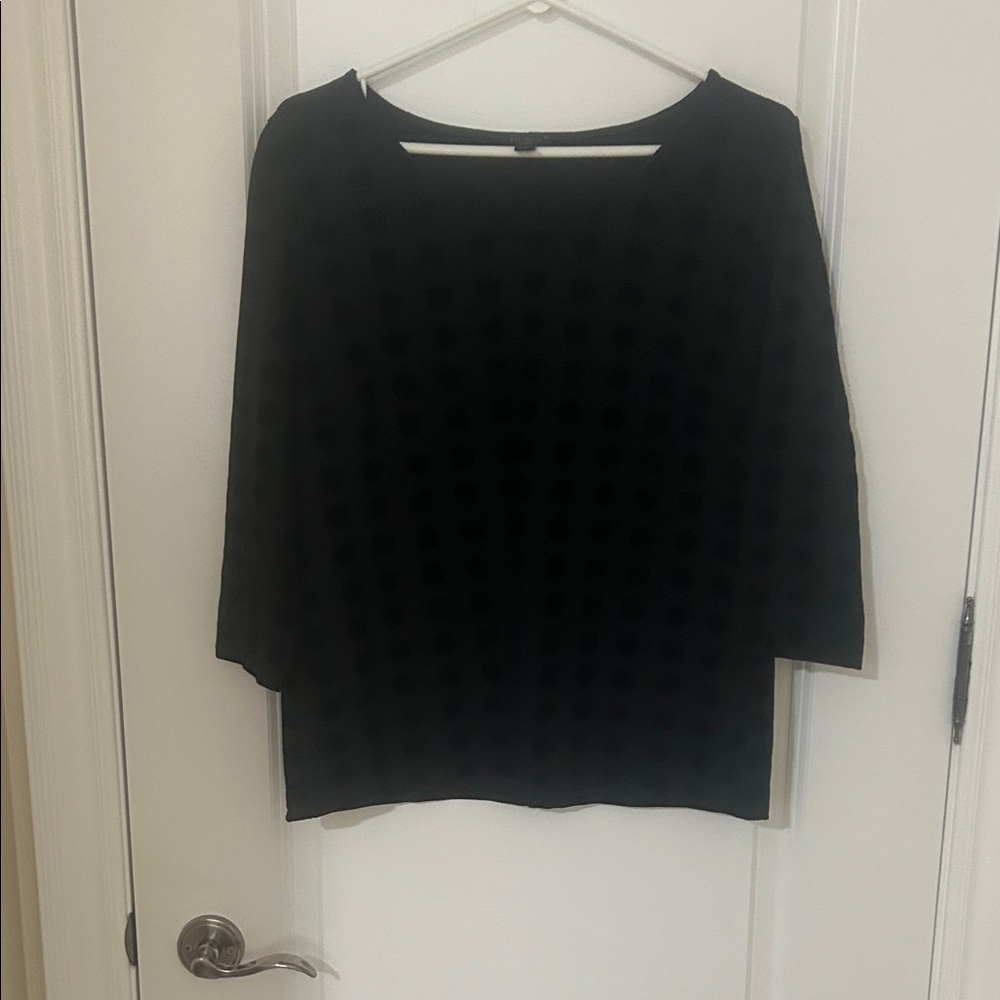 Ann Taylor Black Textured Blouse
